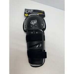 FOX Racing Youth Titan Sport Knee/Shin Guards Adjustable Strap Black/Silver NEW